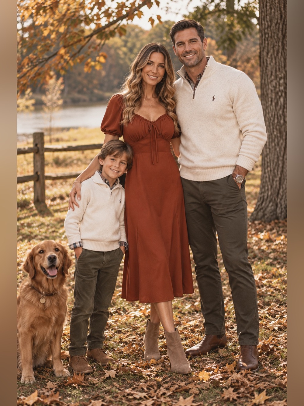 BALTIC BORN Rust Midi Dress with Puff Sleeves M